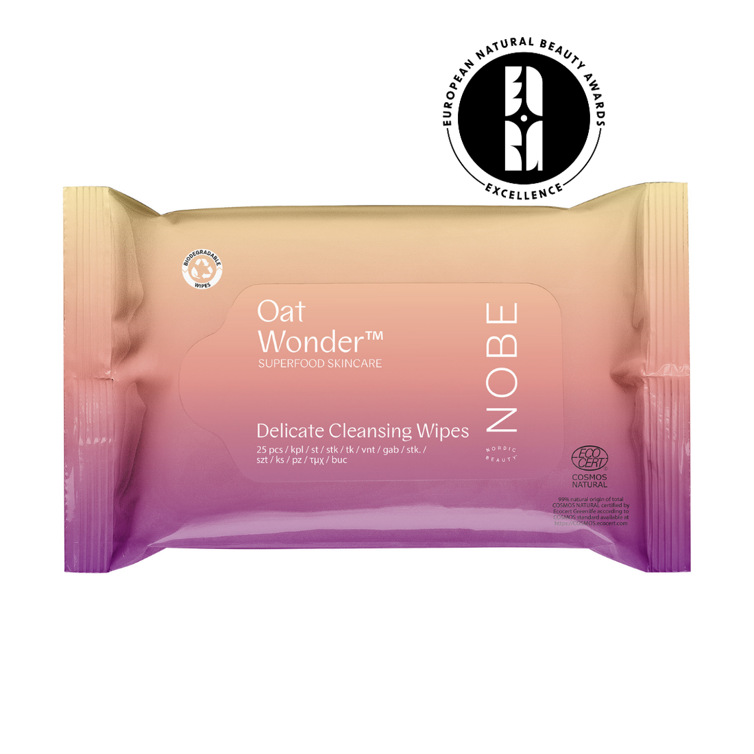 NOBE Superfood Skincare Oat Wonder® Delicate Cleansing Wipes 25pcs