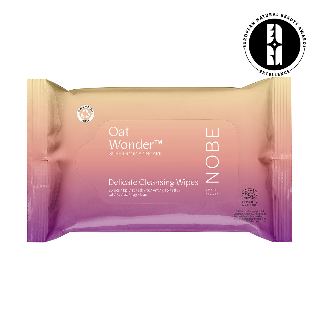 NOBE Superfood Skincare Oat Wonder® Delicate Cleansing Wipes 25pcs
