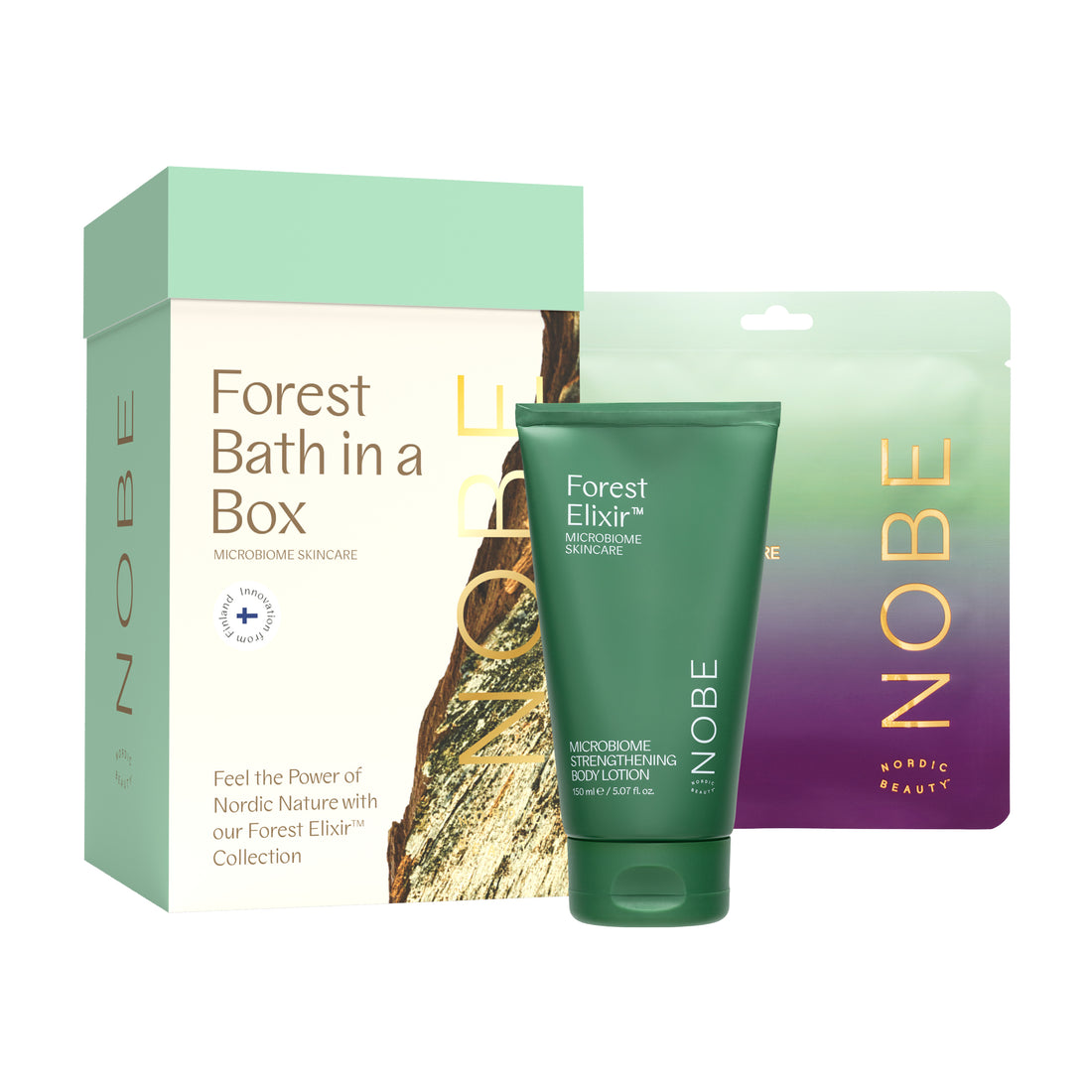 NOBE Forest Bath in a Box - Set 2: Body Lotion + Sheet Mask